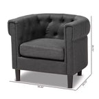 Fauteuil Chesterfield Bisset gris - Baxton Studio
