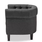 Fauteuil Chesterfield Bisset gris - Baxton Studio