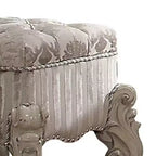 Fauteuil d'appoint Versailles Acme Furniture, tissu ivoire/finition blanc cassé