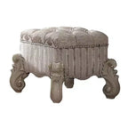 Fauteuil d'appoint Versailles Acme Furniture, tissu ivoire/finition blanc cassé