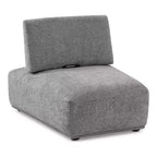 HOMES: Inside + Out Chaise sans accoudoirs trapézoïdale modulaire moderne Povoa en chenille avec dossier extensible Gris