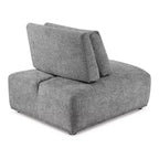 HOMES: Inside + Out Chaise sans accoudoirs trapézoïdale modulaire moderne Povoa en chenille avec dossier extensible Gris