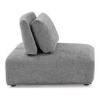 HOMES: Inside + Out Chaise sans accoudoirs trapézoïdale modulaire moderne Povoa en chenille avec dossier extensible Gris