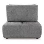 HOMES: Inside + Out Chaise sans accoudoirs trapézoïdale modulaire moderne Povoa en chenille avec dossier extensible Gris