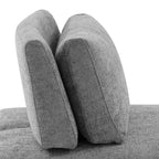 HOMES: Inside + Out Chaise sans accoudoirs trapézoïdale modulaire moderne Povoa en chenille avec dossier extensible Gris