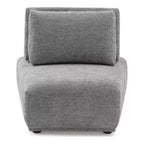 HOMES: Inside + Out Chaise sans accoudoirs trapézoïdale modulaire moderne Povoa en chenille avec dossier extensible Gris