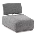 HOMES: Inside + Out Chaise sans accoudoirs trapézoïdale modulaire moderne Povoa en chenille avec dossier extensible Gris