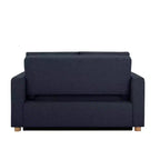 Canapé convertible Serta Aurora Tissu bleu marine : méridienne et lit double, coussins à ressorts ensachés, pieds en bois d'hévéa