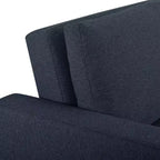 Canapé convertible Serta Aurora Tissu bleu marine : méridienne et lit double, coussins à ressorts ensachés, pieds en bois d'hévéa
