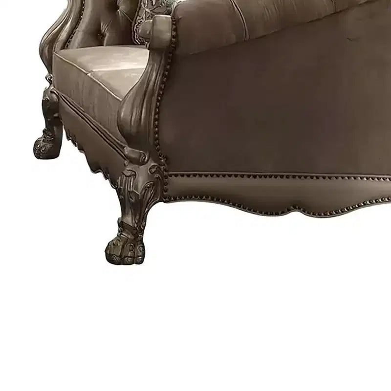 Canapé Dresden Acme Furniture Velours Bone/Finition Patine Dorée