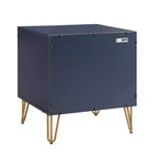 Manhattan Comfort Dumbo Table de chevet avec tiroir Bleu nuit : Rangement contemporain, Glissières en métal, Finition brillante