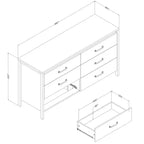 Commode 5 tiroirs Tassio de South Shore, chêne vieilli : style campagnard moderne, glissières en métal, capacité de 11 kg par tiroir