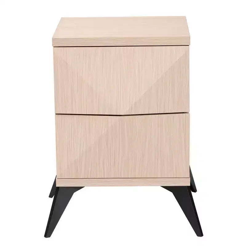 Table de chevet Baxton Studio Draper deux tons en bois avec 2 tiroirs : Milieu de siècle, Fermeture magnétique, Assemblage requis