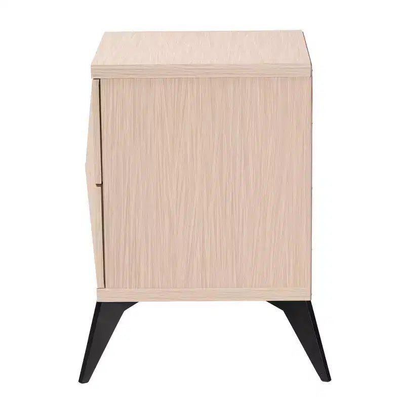 Table de chevet Baxton Studio Draper deux tons en bois avec 2 tiroirs : Milieu de siècle, Fermeture magnétique, Assemblage requis