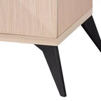 Table de chevet Baxton Studio Draper deux tons en bois avec 2 tiroirs : Milieu de siècle, Fermeture magnétique, Assemblage requis