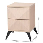 Table de chevet Baxton Studio Draper deux tons en bois avec 2 tiroirs : Milieu de siècle, Fermeture magnétique, Assemblage requis