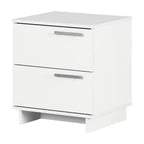 South Shore Cavalleri Nightstand with 2 Drawers Pure White