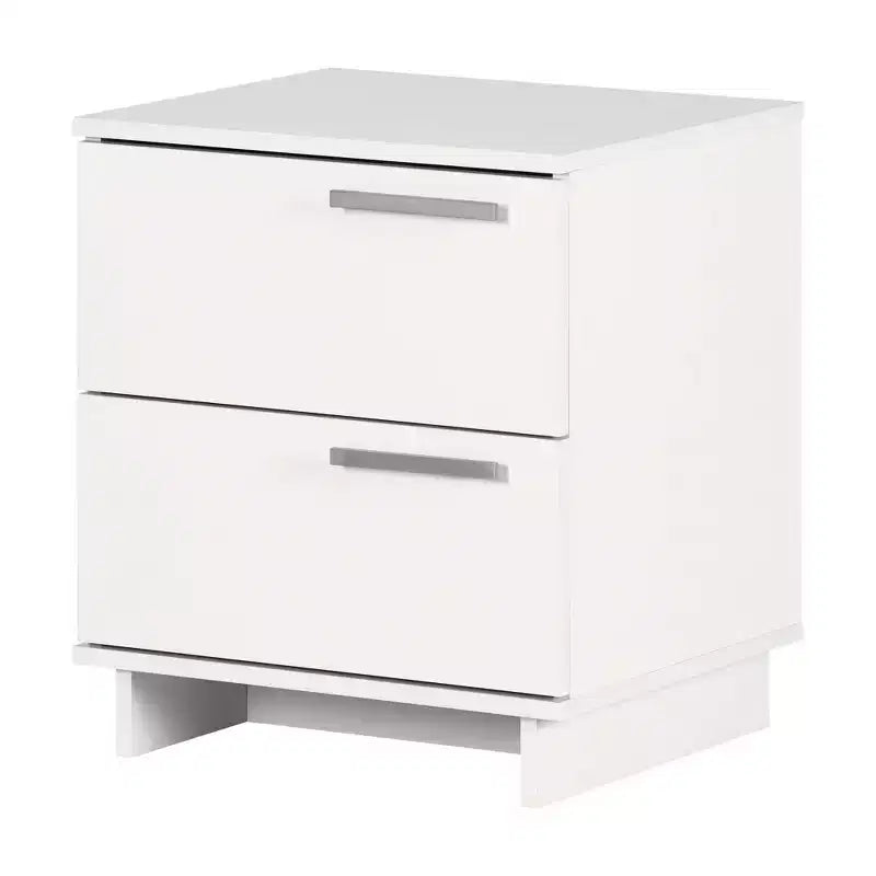 Table de chevet 2 tiroirs Cavalleri de South Shore, blanc pur
