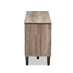 Meuble TV en bois moderne et contemporain Cardiff pour téléviseurs jusqu'à 55" - Brun clair - Baxton Studio : Meuble de divertissement avec rangement