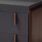 Meuble TV Rikke bicolore en bois à 2 tiroirs pour téléviseurs jusqu'à 65 po gris - Baxton Studio