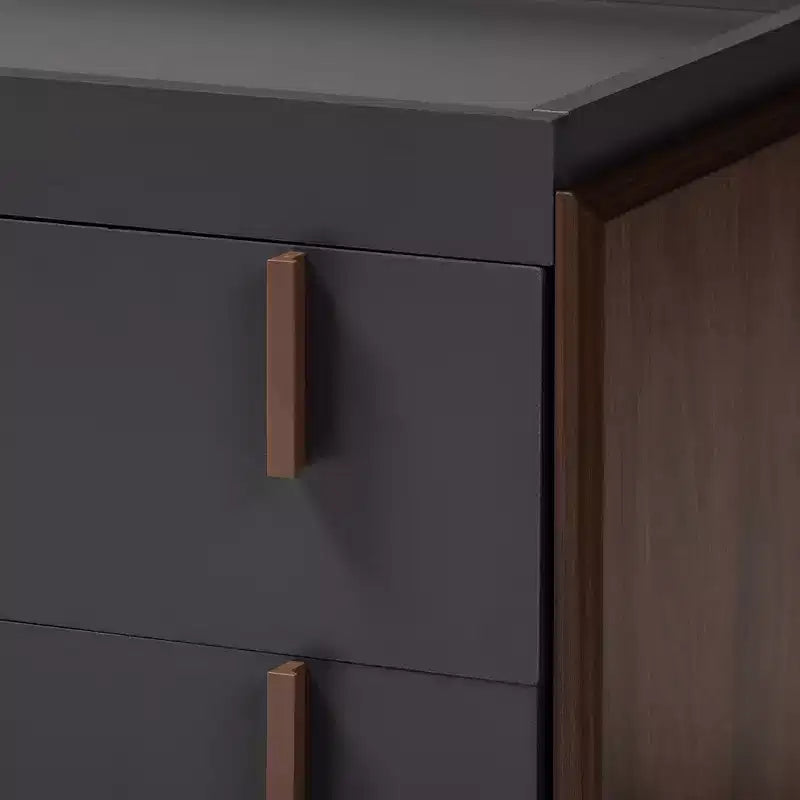 Meuble TV Rikke bicolore en bois à 2 tiroirs pour téléviseurs jusqu'à 65 po gris - Baxton Studio