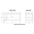 Banc Savannah ivoire avec plateau en bois naturel - Alaterre Furniture