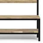 Banc d'entrée industriel en bois massif WyndenHall 40" de large avec porte-manteau naturel