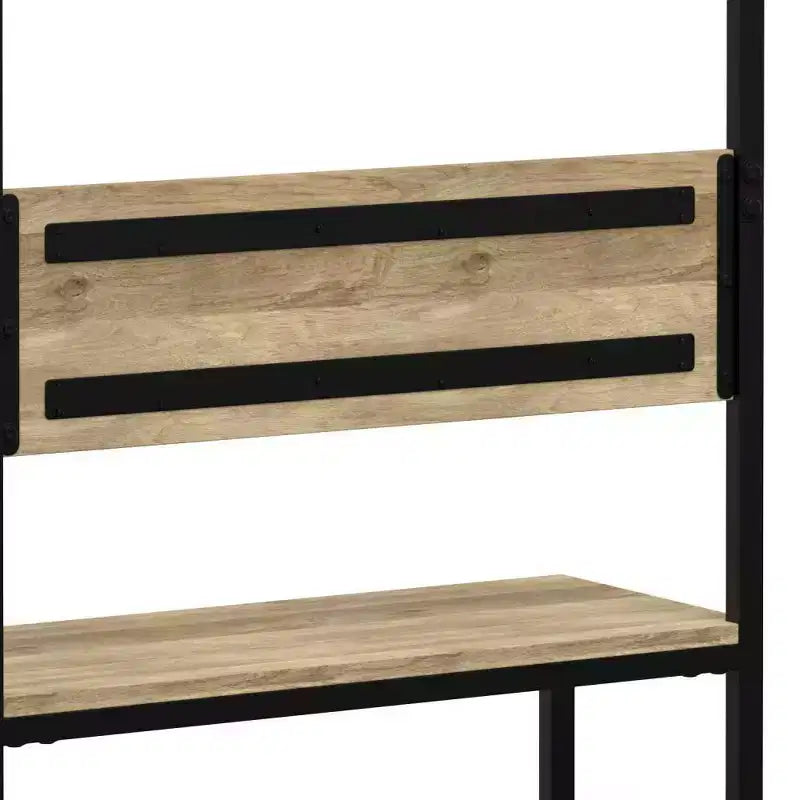 Banc d'entrée industriel en bois massif WyndenHall 40" de large avec porte-manteau naturel