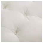 Pouffe Jeremy Tufted Crème Velours - Christopher Knight Home : Repose-pieds rembourré, cadre en bois dur, capacité de 90 kg