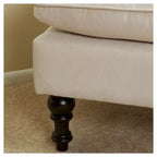 Pouffe Jeremy Tufted Crème Velours - Christopher Knight Home : Repose-pieds rembourré, cadre en bois dur, capacité de 90 kg