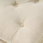 Pouffe Jeremy Tufted Crème Velours - Christopher Knight Home : Repose-pieds rembourré, cadre en bois dur, capacité de 90 kg