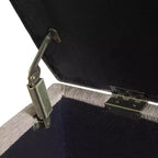Banc de rangement capitonné Collette Lin - Adore Decor : Ottoman chic, Sièges rembourrés, Couvercle à charnière