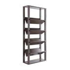 71" Cinerus 6 Shelf Bookshelf Walnut - miBasics: V-Shaped, Open Back Design
