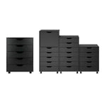 Armoire 5 tiroirs Halifax avec roulettes noire - Winsome