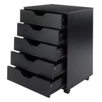 Armoire 5 tiroirs Halifax avec roulettes noire - Winsome