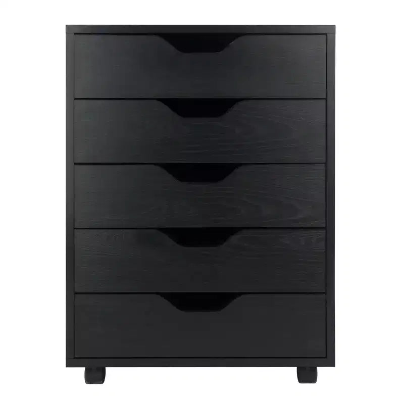 Armoire 5 tiroirs Halifax avec roulettes noire - Winsome