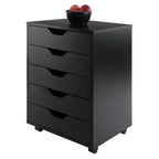 Armoire 5 tiroirs Halifax avec roulettes noire - Winsome