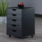 Armoire 5 tiroirs Halifax avec roulettes noire - Winsome