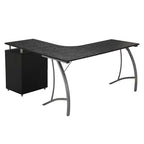 Bureau d'ordinateur moderne en L Techni Mobili avec classeur et rangements marron expresso : Poste de travail de bureau, construction en MDF et acier