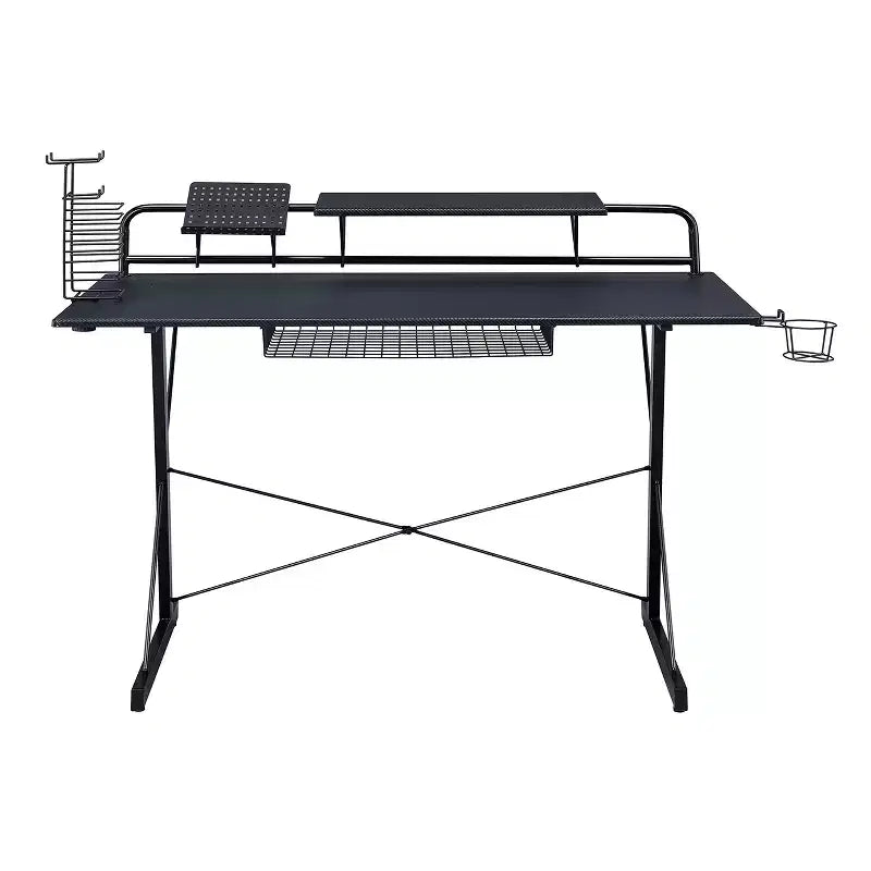 Bureau Gaming Multi-Fonction Carbone Noir - Techni Sport