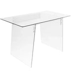Glacier Contemporary Desk Clear Glass/Chrome - LumiSource