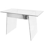 Bureau contemporain Glacier en verre transparent/chrome - LumiSource