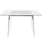 Bureau contemporain Glacier en verre transparent/chrome - LumiSource