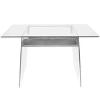Bureau contemporain Glacier en verre transparent/chrome - LumiSource