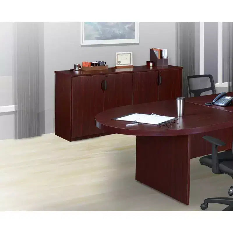 Meuble de rangement pour bureau Regency Legacy 72 po, couleur acajou : structure en bois, 4 portes, 4 étagères, support pour imprimante