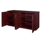 Meuble de rangement pour bureau Regency Legacy 72 po, couleur acajou : structure en bois, 4 portes, 4 étagères, support pour imprimante