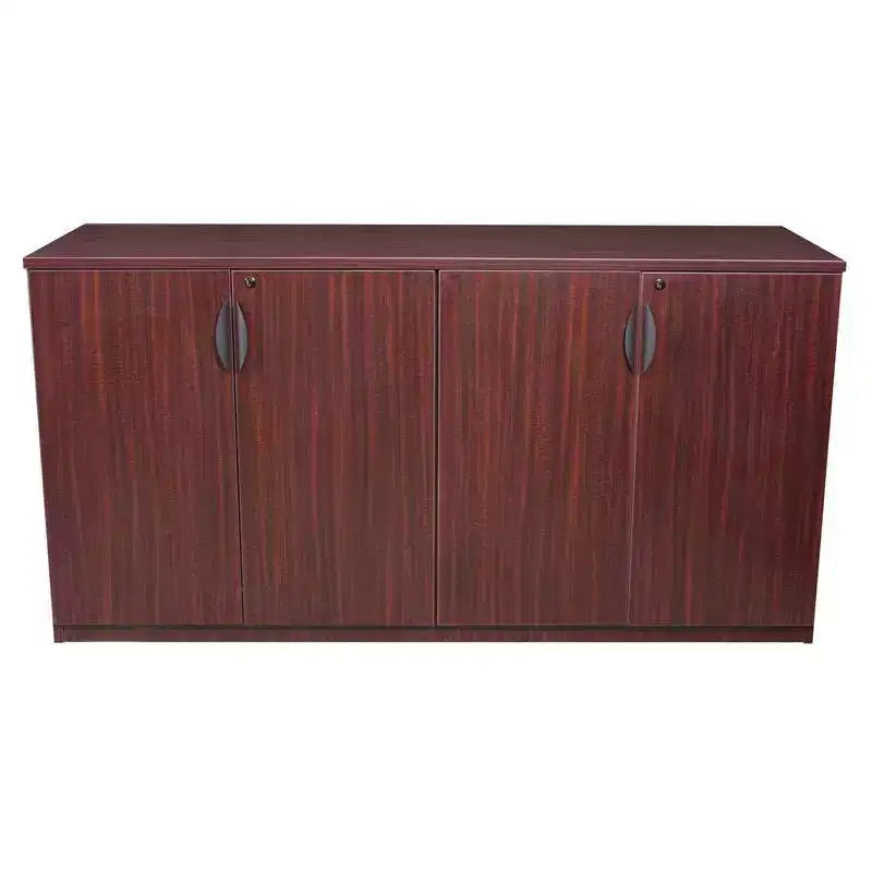Meuble de rangement pour bureau Regency Legacy 72 po, couleur acajou : structure en bois, 4 portes, 4 étagères, support pour imprimante