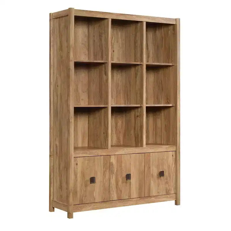 72" Cannery Bridge Storage Wall Cabinet Sindoori Mango - Sauder: Industrial Vertical Bookshelf, 9 Shelves, Wood Composite