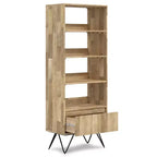 WyndenHall 64" Moreno Tall Bookcase Natural