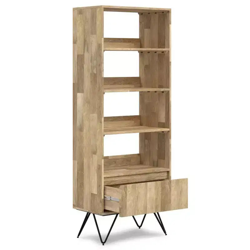 WyndenHall 64" Moreno Tall Bookcase Natural